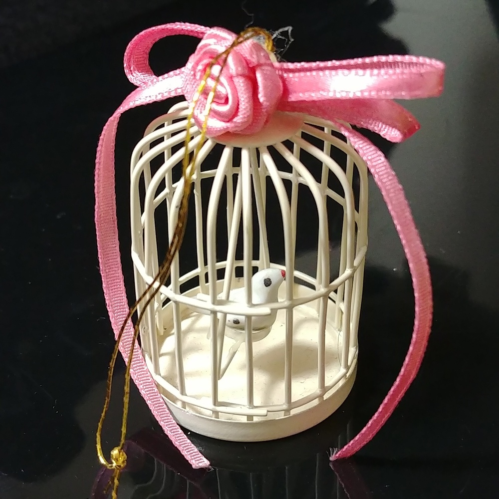 🎉2/$16 Bird Cage Ornament w. Pink Bow
